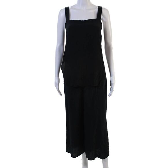 Theory Pants - Theory, Women, Black Silk Square Neck Sleeveless Jumpsuit Size 8